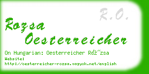 rozsa oesterreicher business card